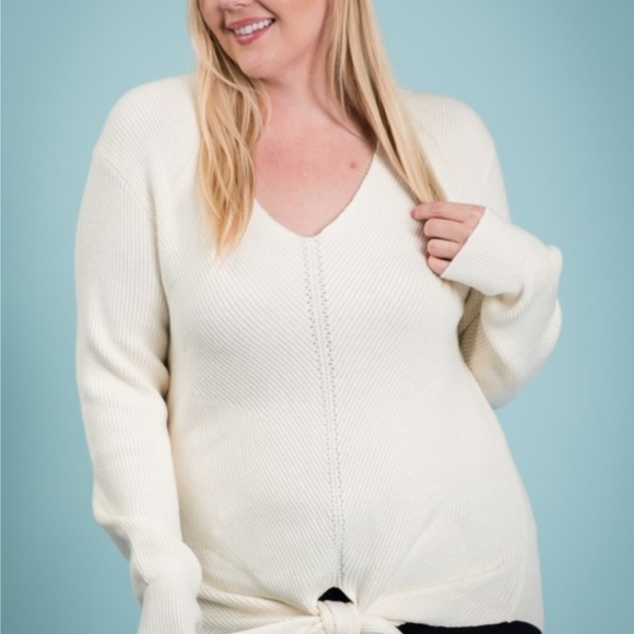 Tie Front Sweater NWT - Picture 3 of 3